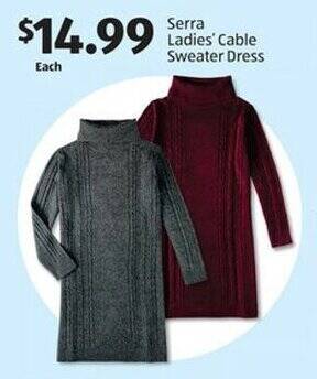 Aldi Serra Ladies' Cable Sweater Dress offer