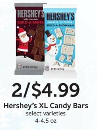 Fareway Hershey's XL Candy Bars select varieties 4-4.5 oz offer