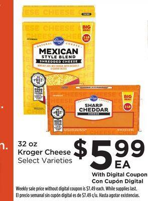 Food 4 Less 32 oz kroger cheese offer
