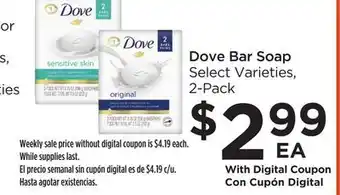 Food 4 Less Dove bar soap offer