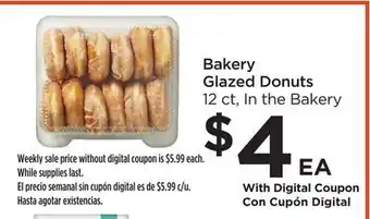 Food 4 Less Bakery glazed donuts offer