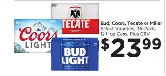 Food 4 Less Bud, coors, tecate or miller offer