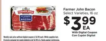 Food 4 Less Farmer john bacon offer