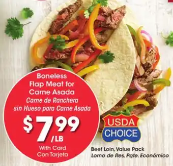 Ralphs Boneless flap meat for carne asada offer