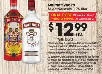 Ralphs Smirnoff vodka offer