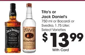 Ralphs Tito's or jack daniel's offer