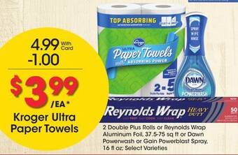 Ralphs Kroger ultra paper towels offer