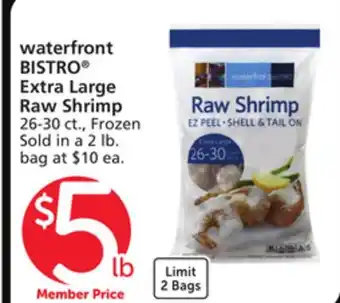 Albertsons Waterfront bistro extra large raw shrimp offer
