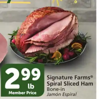 Albertsons Signature farms spiral sliced ham offer