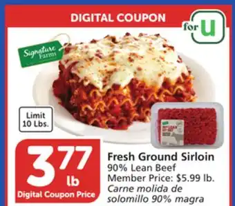 Vons Fresh ground sirloin offer