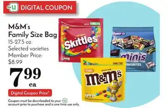 Pavilions M & m' s family size bag offer
