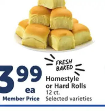 Vons Homestyle or hard rolls offer