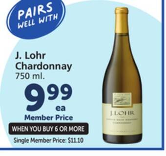 Vons J. lohr chardonnay offer