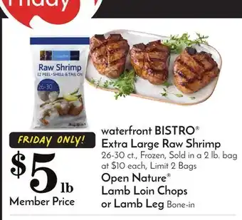 Pavilions Waterfront bistro extra large raw shrimp offer