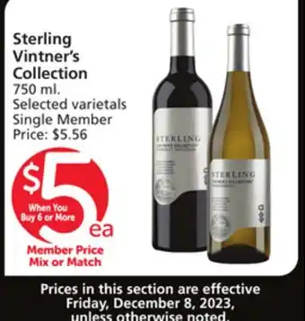Vons Sterling vintner's collection offer