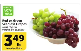 Vons Red or green seedless grapes offer