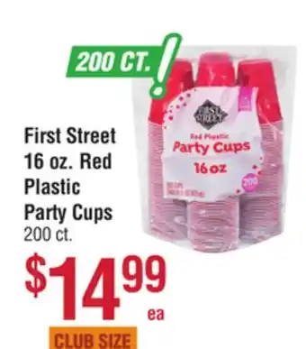 Smart & Final First street 16 oz. red plastic party cups offer