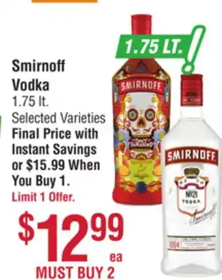 Smart & Final Smirnoff vodka offer