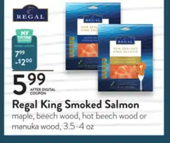 Fresh Thyme Regal king smoked salmon offer