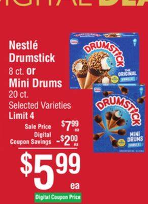 Smart & Final Nestlé drumstick or mini drums offer