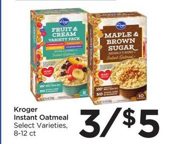 Food 4 Less Kroger instant oatmeal offer