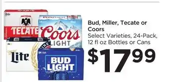 Food 4 Less Bud, miller, tecate or coors offer