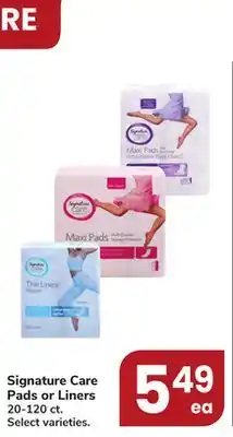Jewel-Osco Signature care pads or liners offer