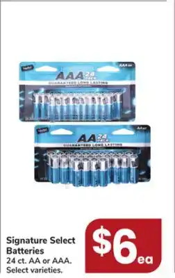 Jewel-Osco Signature select batteries offer