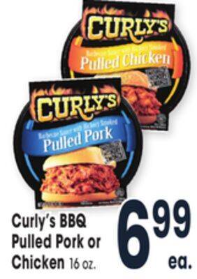 Jewel-Osco Curly's bbq pulled pork or chicken offer