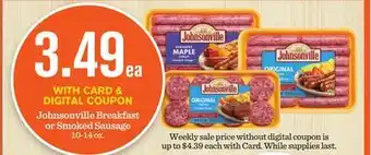 Mariano's Johnsonville breakfast or smoked sausage offer