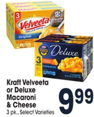 Jewel-Osco Kraft velveeta or deluxe macaroni & cheese offer