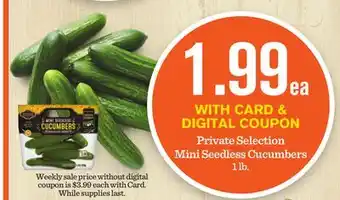 Mariano's Private selection mini seedless cucumbers offer