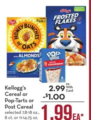 Mariano's Kellogg's cereal or pop-tarts or post cereal offer
