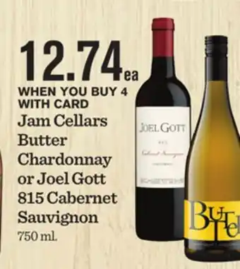 Mariano's Jam cellars butter chardonnay or joel gott 815 cabernet sauvignon offer