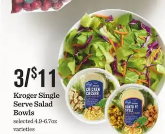 Mariano's Kroger single serve salad bowls offer