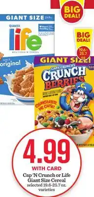 Mariano's Cap'n crunch or life giant size cereal offer
