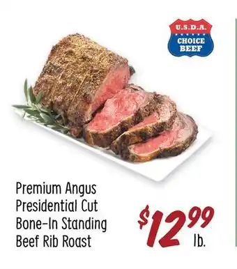 Sprouts Farmers Market Premium angus presidential cut bone-in standing beef rib roast offer