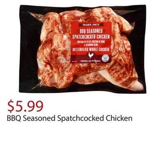 Trader Joe's Bbq seasoned spatchcocked chicken offer