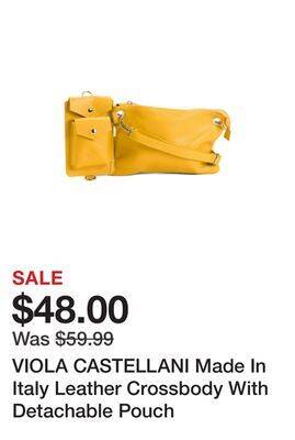 Marshalls Viola castellani made in italy leather crossbody with detachable pouch offer