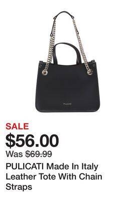Marshalls Pulicati made in italy leather tote with chain straps offer