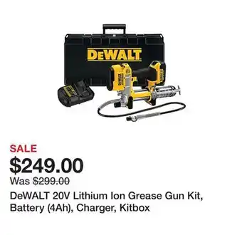 Tractor Supply Company Dewalt 20v lithium ion grease gun kit, battery (4ah), charger, kitbox offer