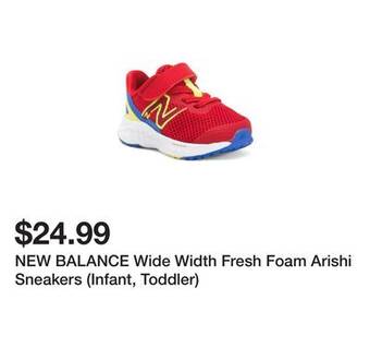 Marshalls New balance wide width fresh foam arishi sneakers (infant, toddler) offer