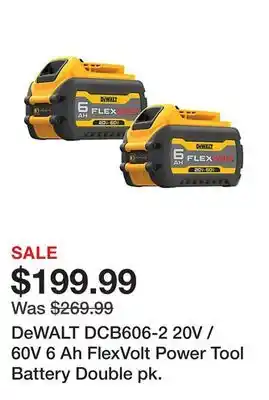 Tractor Supply Company Dewalt dcb606-2 20v / 60v 6 ah flexvolt power tool battery double pk offer