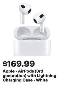 Best Buy Apple - airpods (3rd generation) with lightning charging case - white offer
