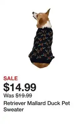 Tractor Supply Company Retriever mallard duck pet sweater offer