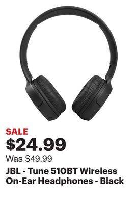 Best Buy Jbl - tune 510bt wireless on-ear headphones - black offer
