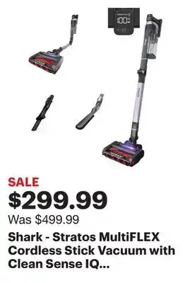 Best Buy Shark - stratos multiflex cordless stick vacuum with clean sense iq and odor neutralizer, duoclean powerfins hairpro - ash pu offer
