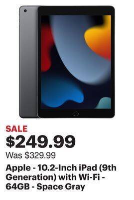 Best Buy Apple - 10.2-inch ipad (9th generation) with wi-fi - 64gb - space gray offer