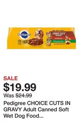 Tractor Supply Company Pedigree choice cuts in gravy adult canned soft wet dog food variety pk., with beef and country stew, 13.2 oz. cans 12 pack offer