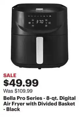 Best Buy Bella pro series - 8-qt. digital air fryer with divided basket - black offer
